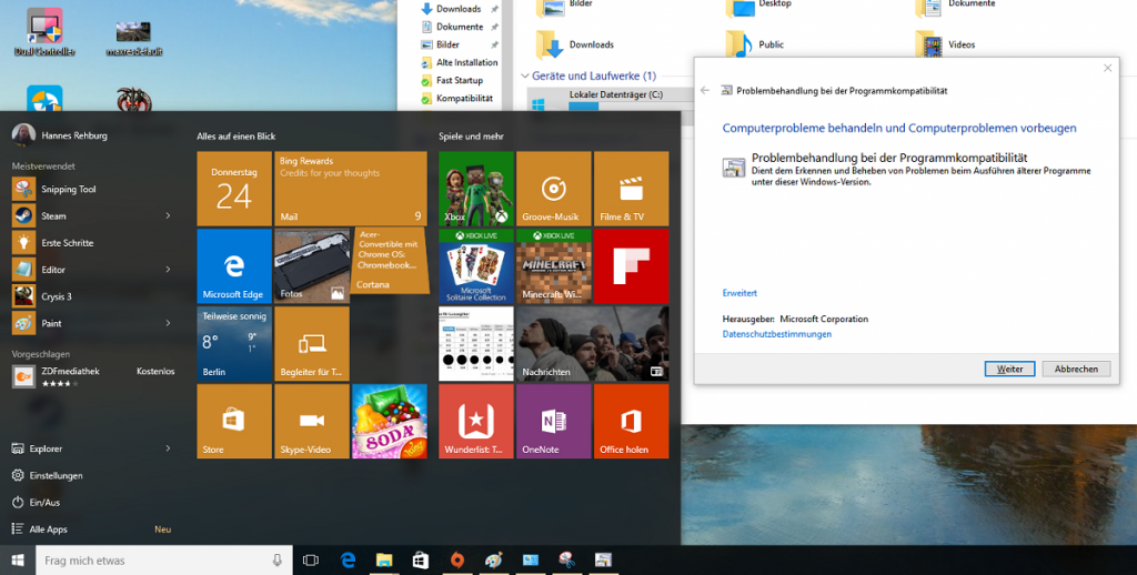 HowTo: Windows 10 Kompatibilitätsmodus für ältere Windows Versionen aktivieren