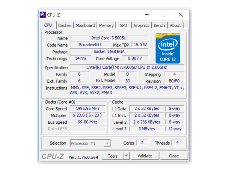 HP 15-ac 158ng – Angaben zum Prozessor