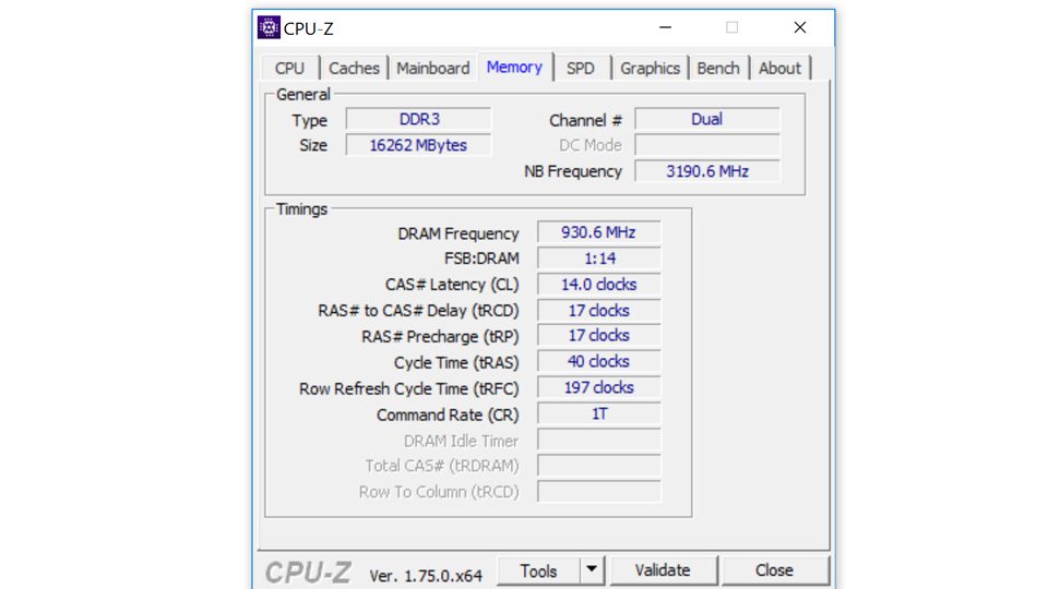 HP Spectre x360 15-ap006ng CPU-Z—Memory