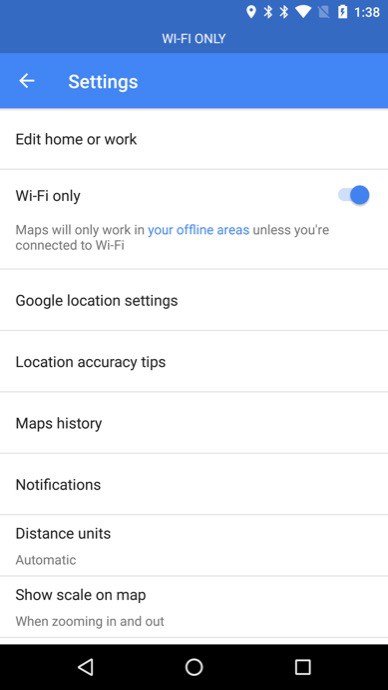 Google-Maps-WLAN-Modus