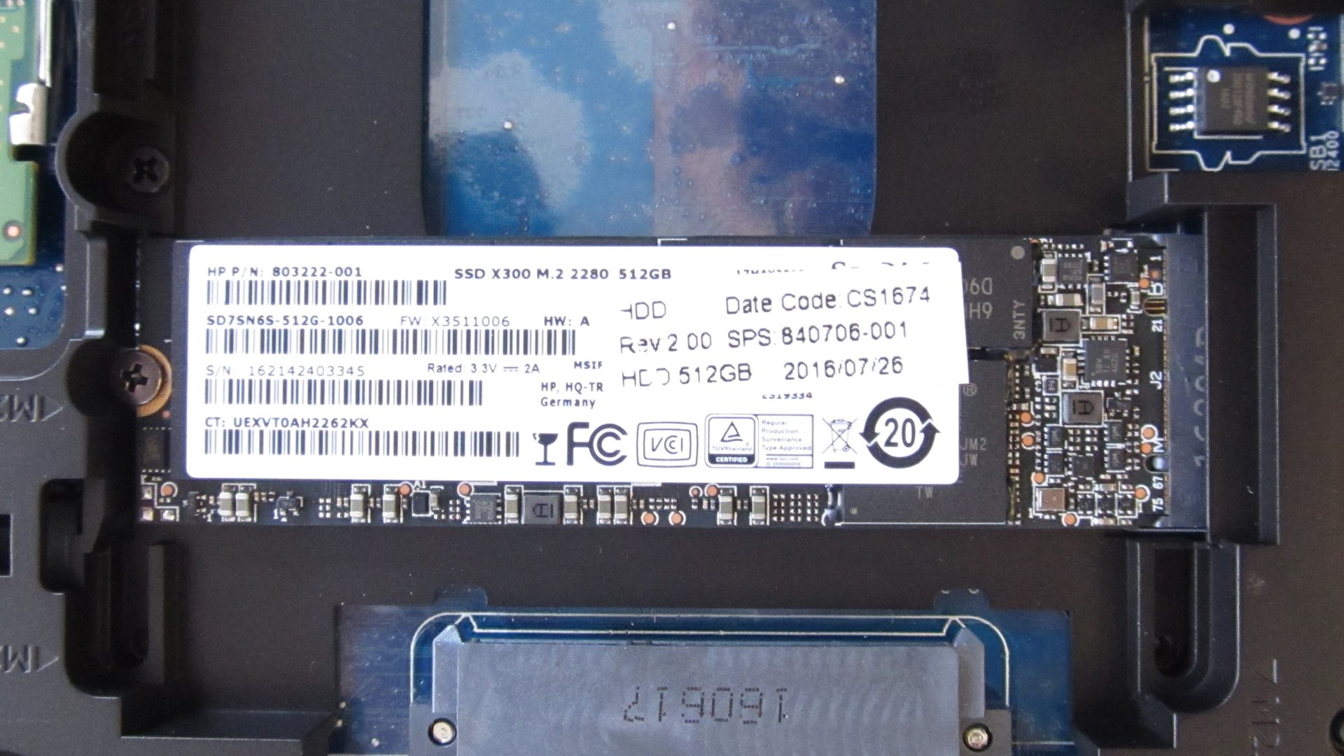 HP ProBook 650 G2 Innen – M.2 SSD Modul