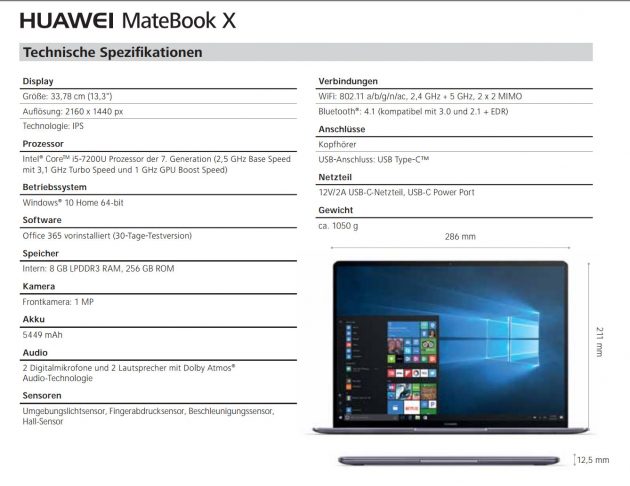 Huawei-Matebook-X-specs