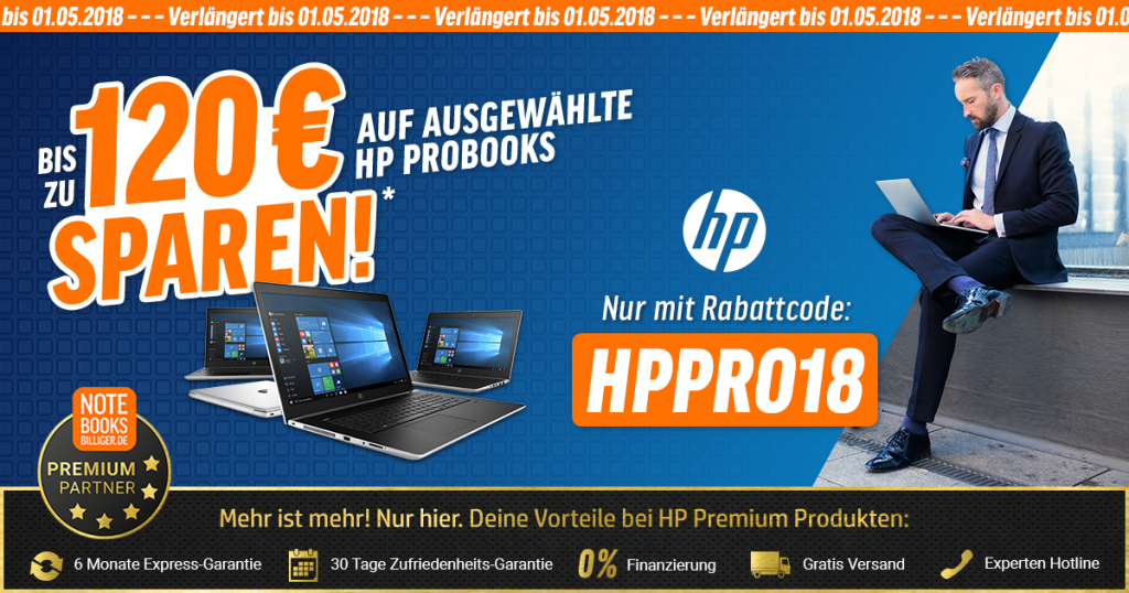 Bis zu 120 € auf ausgewählte HP ProBooks sparen