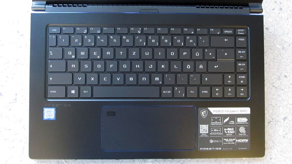 MSI PS63 Modern 8RC Tastatur_1