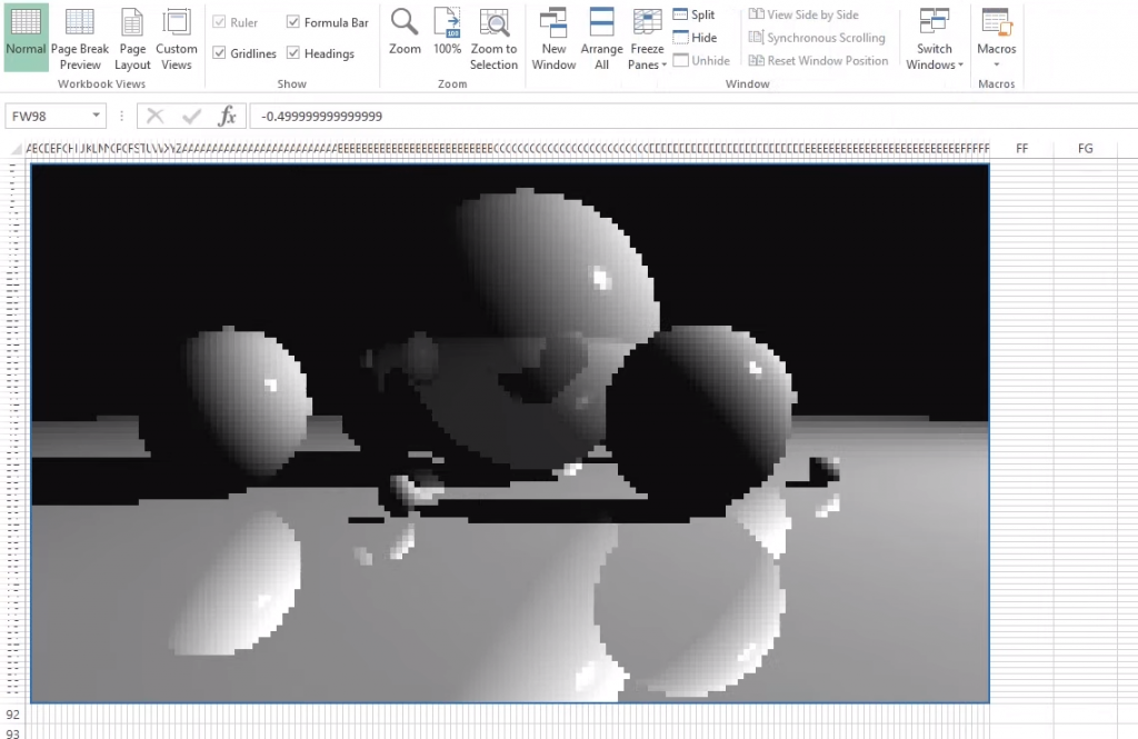 Raytracing… in Microsoft Excel
