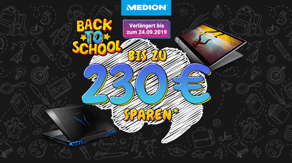 Medion – Back to school: Bis zu 230 Euro bei ausgewählten Notebooks sparen