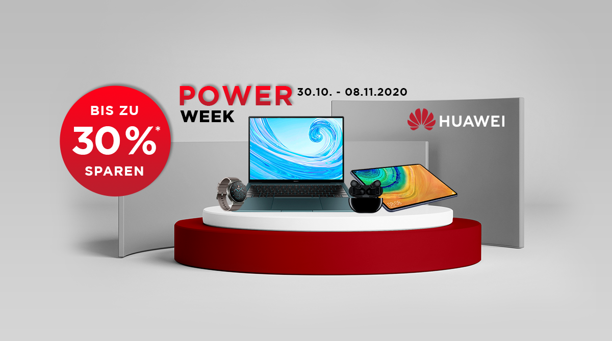 Huawei Power Woche: Bis zu 30% Rabatt auf Notebooks, Tablets, Wearables und Co.