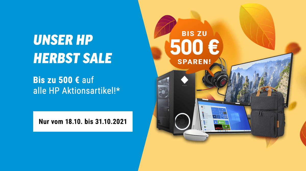 HP Herbst Sale mit bis zu 500 Euro Rabatt