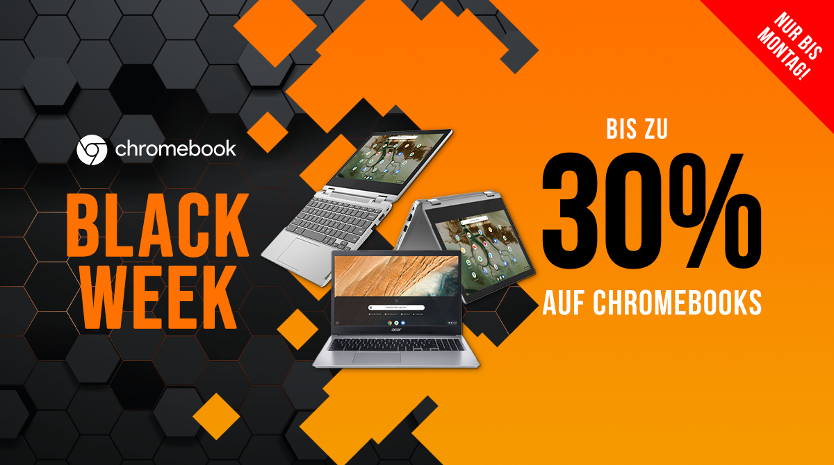 Black Week: Spare bis zu 30% bei ausgewählten Chromebooks