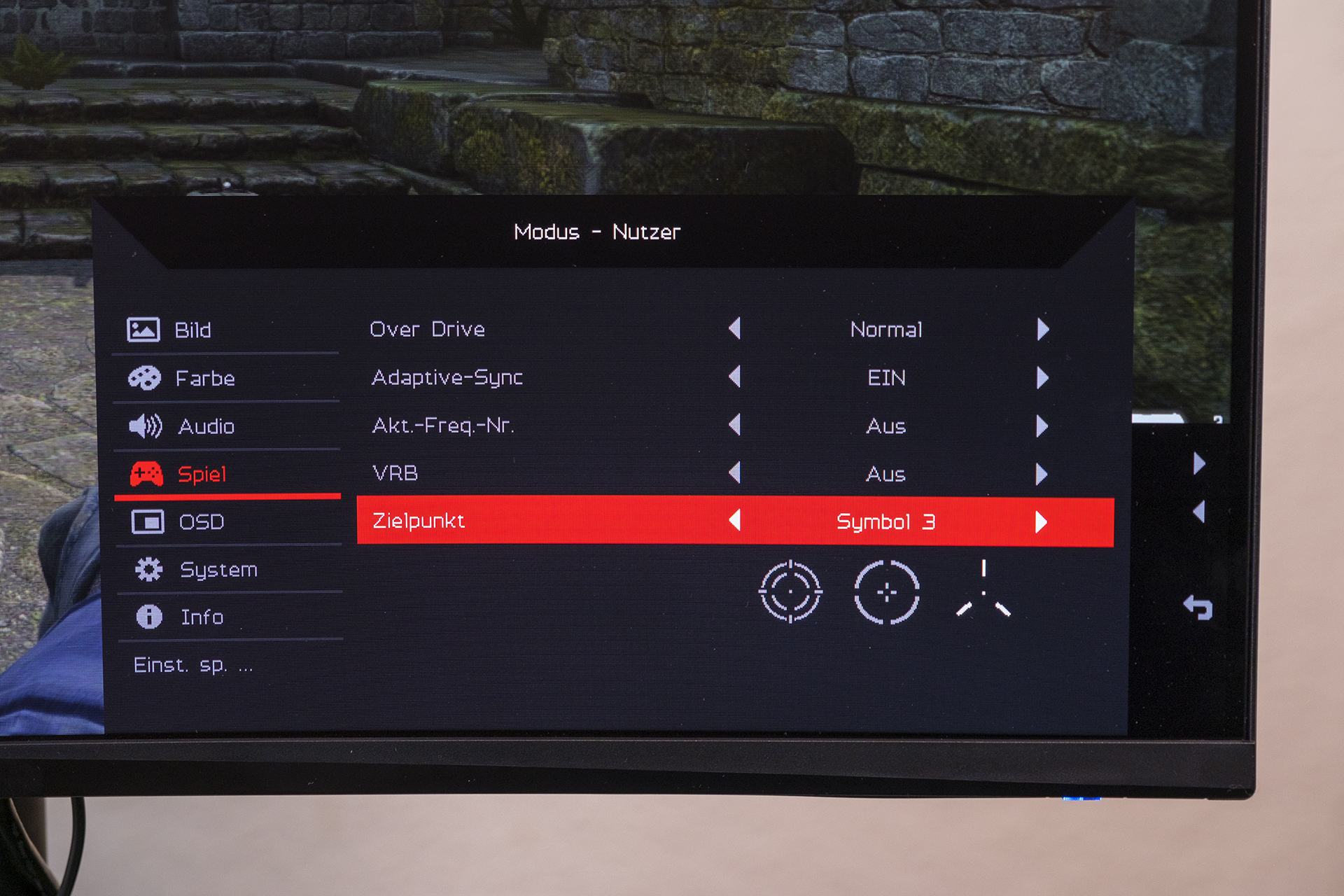 Acer Nitro XZ320Q Gaming-Monitor OSD Gaming