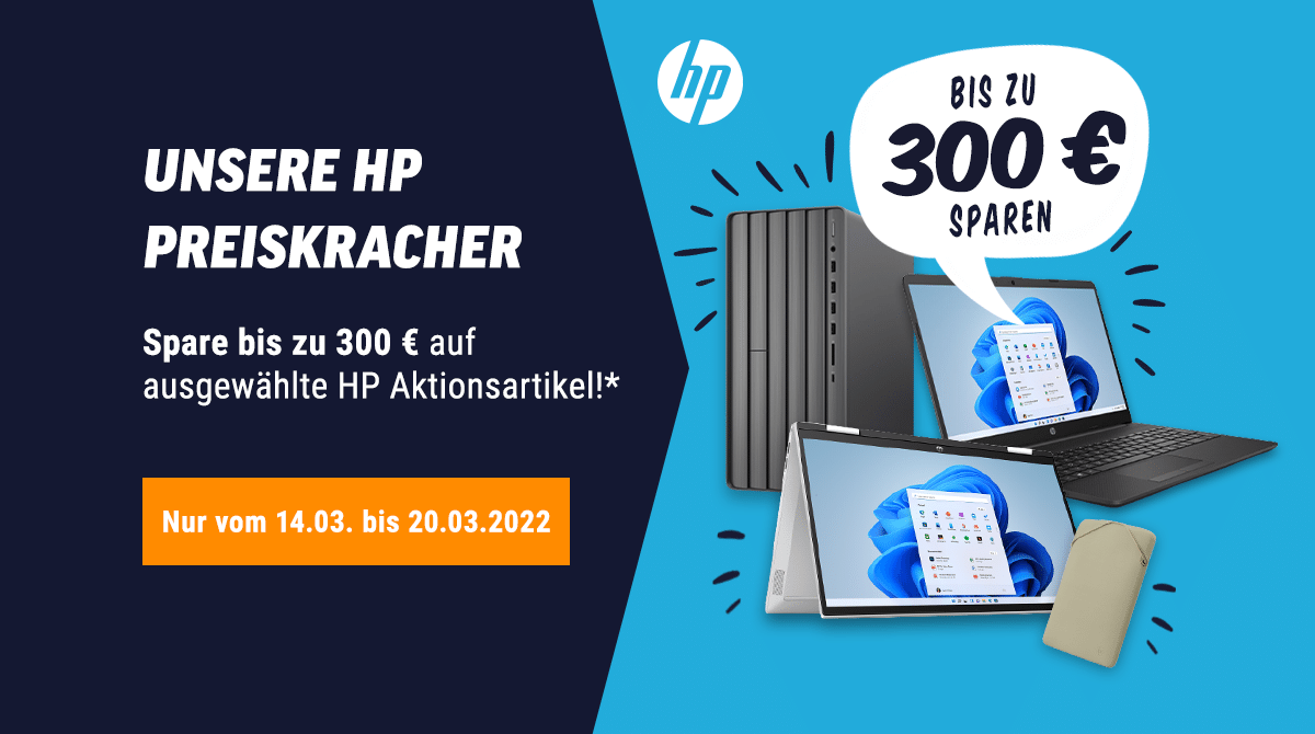 Spare bis zu 300 Euro bei unseren HP Preiskrachern