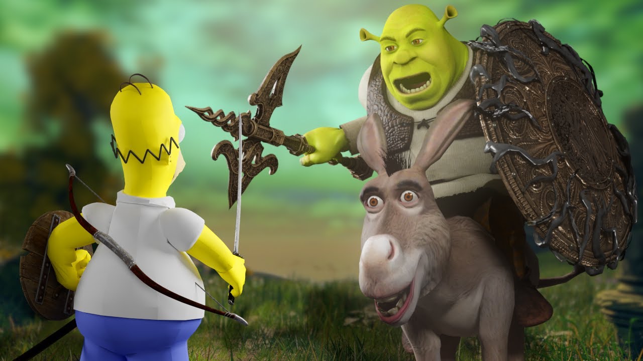 Elden Ring: Homer Simpson kämpft dank Mods gegen Shrek