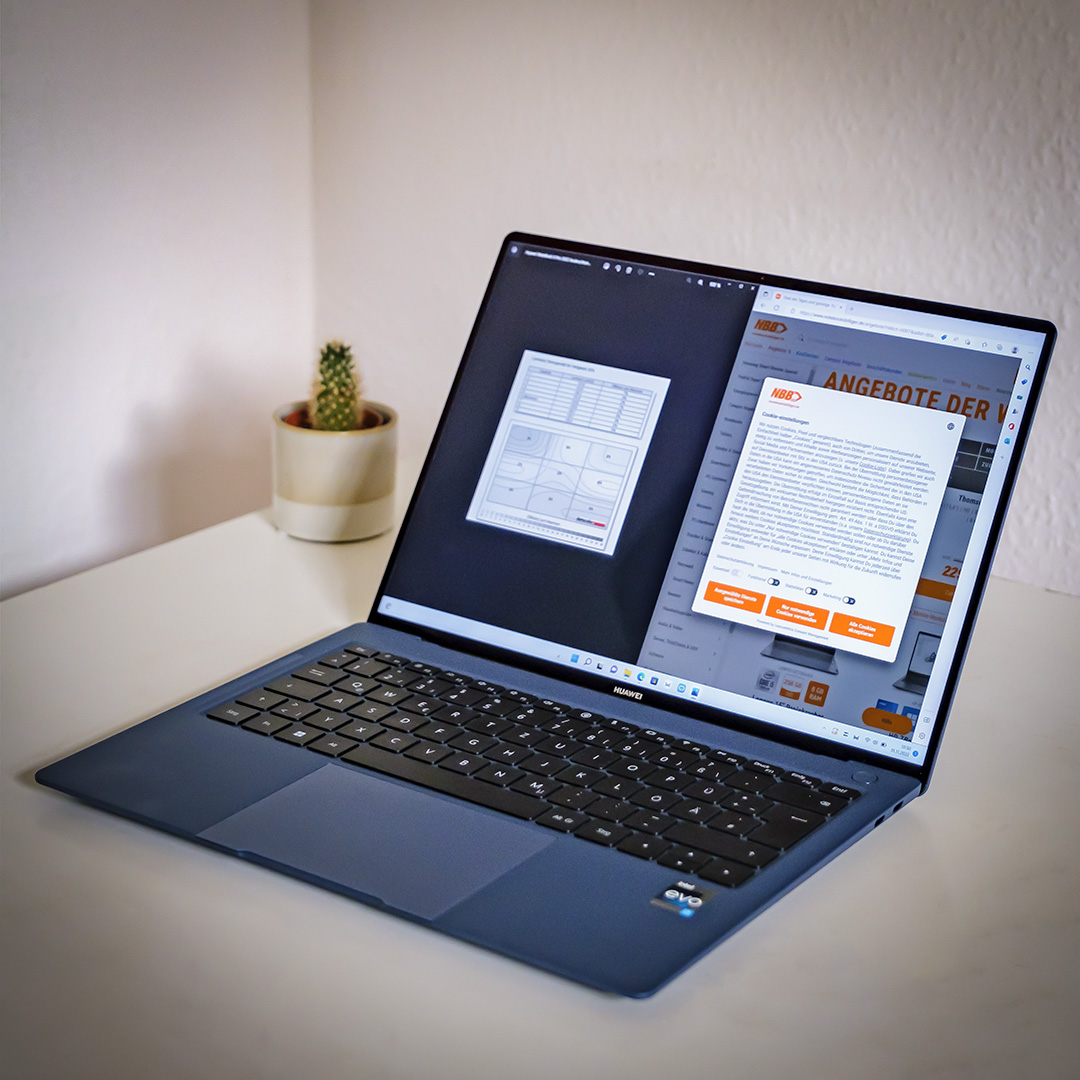 Huawei MateBook X Pro 2022 zwei Apps